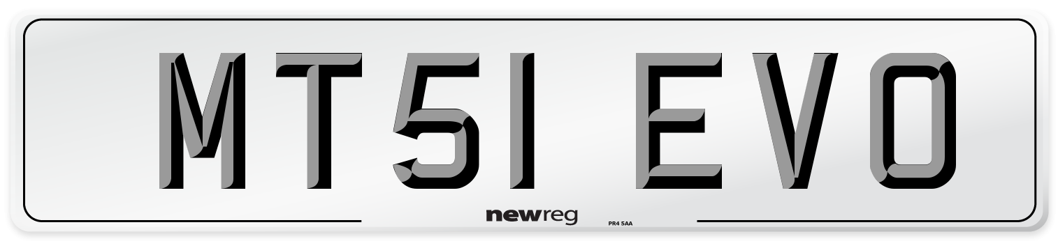 MT51 EVO Number Plate from New Reg